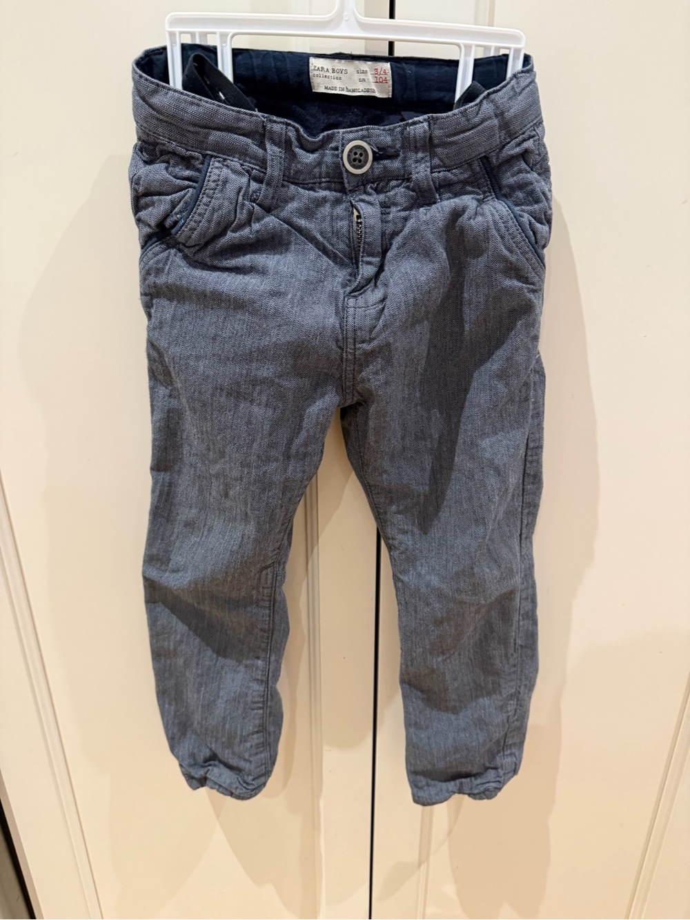 Zara boys 3-4t blue Gray lined Pants